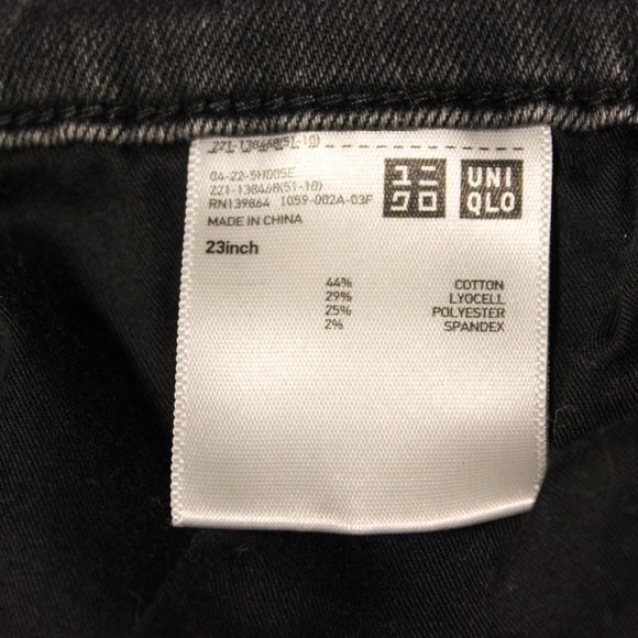 Uniqlo Washed Black Ankle Cropped Jeans Size 23 - Picture 6 of 7